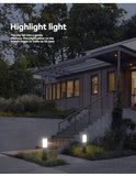Solar Outdoor Lights Stainless Steel Garden Lights Cylindrical Garden Lights - Silver - Size 001