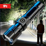 High-Power Flashlight Zoom Flashlight IP44 Flashlight Outdoor Flashlight - Black - Size 01