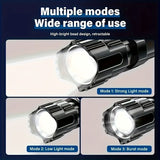 High-Power Flashlight Zoom Flashlight IP44 Flashlight Outdoor Flashlight - Black - Size 01