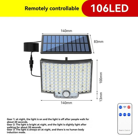 Solar Outdoor Light Motion Sensor Light Garden Lighting Porch Light Driveway - Black - Size 106LED In Australia - Darrahopens