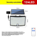 Solar Outdoor Light Motion Sensor Light Garden Lighting Porch Light Driveway - Black - Size 106LED