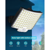 Solar Outdoor Light Motion Sensor Light Garden Lighting Porch Light Driveway - Black - Size 124LED