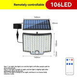 Solar Outdoor Light Motion Sensor Light Garden Lighting Porch Light Driveway - Black - Size 240LED