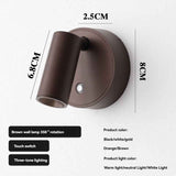 Rotating Wall Lamp Touch Switch Wall Lamp Three-Tone Lighting Wall Lamp Modern - Black - Size 01 In Australia - Darrahopens