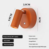 Rotating Wall Lamp Touch Switch Wall Lamp Three-Tone Lighting Wall Lamp Modern - Black - Size 01 In Australia - Darrahopens