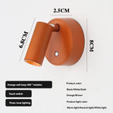 Rotating Wall Lamp Touch Switch Wall Lamp Three-Tone Lighting Wall Lamp Modern - Brown - Size 01