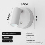 Rotating Wall Lamp Touch Switch Wall Lamp Three-Tone Lighting Wall Lamp Modern - Gold - Size 01 In Australia - Darrahopens
