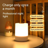 White Silver Touch-Controlled Bedside Lamp Dimmable Table Lamp 3-Color Warm White LED Light In Australia - Darrahopens