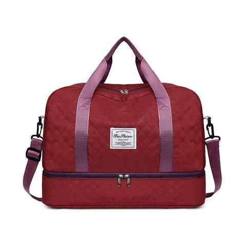 Luxury Duffle Bag Oversized Duffle Travel Bag Gym Bag Multiple Compartments Wet - Burgundy - Size 01 In Australia - Darrahopens