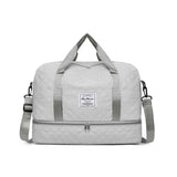 Luxury Duffle Bag Oversized Duffle Travel Bag Gym Bag Multiple Compartments Wet - Gray - Size 01