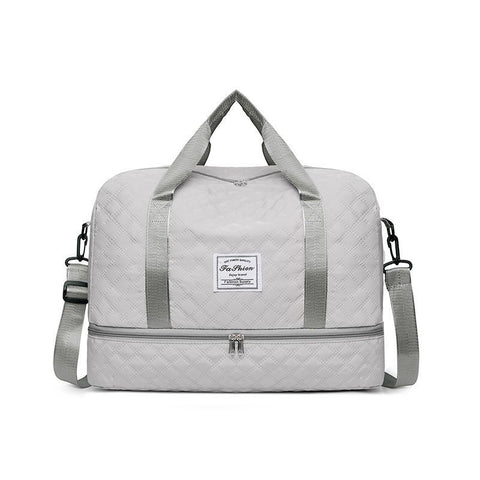 Luxury Duffle Bag Oversized Duffle Travel Bag Gym Bag Multiple Compartments Wet - Gray - Size 01