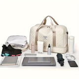 Luxury Duffle Bag Oversized Duffle Travel Bag Gym Bag Multiple Compartments Wet - Light Green - Size 01