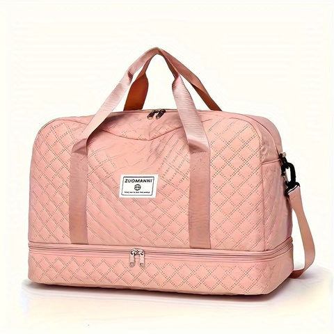 Luxury Duffle Bag Oversized Duffle Travel Bag Gym Bag Multiple Compartments Wet - Pink - Size 01