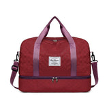 Luxury Duffle Bag Oversized Duffle Travel Bag Gym Bag Multiple Compartments Wet - Rose - Size 01