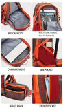 Orange Blue Black Royal Mountain backpack, Extreme 35L backpack, travel backpack, outdoor backpack, high-quality backpack, Australian bush backpack, camping gear, hiking backpack 35L