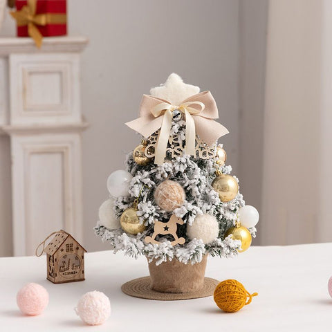 mini desktop Christmas tree, flocked pink Christmas tree, Christmas tree set, Christmas decorations, DIY Christmas tree, Christmas gift, office Christmas decor, festive tabletop tree - Christmas - Size 2 In Australia - Darrahopens