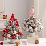 mini desktop Christmas tree, flocked pink Christmas tree, Christmas tree set, Christmas decorations, DIY Christmas tree, Christmas gift, office Christmas decor, festive tabletop tree - Christmas - Size 2 In Australia - Darrahopens