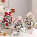 mini desktop Christmas tree, flocked pink Christmas tree, Christmas tree set, Christmas decorations, DIY Christmas tree, Christmas gift, office Christmas decor, festive tabletop tree - Christmas - Size 2
