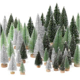 Mini Christmas Trees 30-Piece Set Christmas Decorations Festive Decor Holiday - Green - Size 01