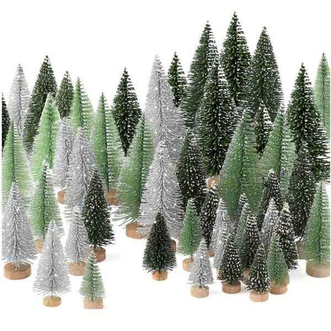 Mini Christmas Trees 30-Piece Set Christmas Decorations Festive Decor Holiday - Green - Size 01