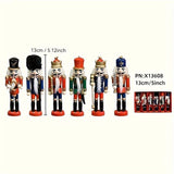 Nutcracker Soldier Figurine Set, Christmas Decorations, Birthday Gift, Hand-painted Nutcrackers, Holiday Decor, Australian Christmas Decor, Kids Gift, Figurine Collection, Festive Home Decor - Red - Size 6pcs In Australia - Darrahopens