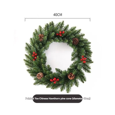 Christmas wreath, artificial wreath, red berries, pine cones, 30CM wreath, Christmas decoration, festive home decor, wreath for door, holiday centrepiece - Red - Size 40CM In Australia - Darrahopens