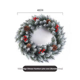 Christmas wreath, artificial wreath, red berries, pine cones, 30CM wreath, Christmas decoration, festive home decor, wreath for door, holiday centrepiece - White - Size 40CM In Australia - Darrahopens