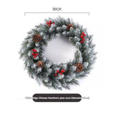Christmas wreath, artificial wreath, red berries, pine cones, 30CM wreath, Christmas decoration, festive home decor, wreath for door, holiday centrepiece - White - Size 50CM In Australia - Darrahopens