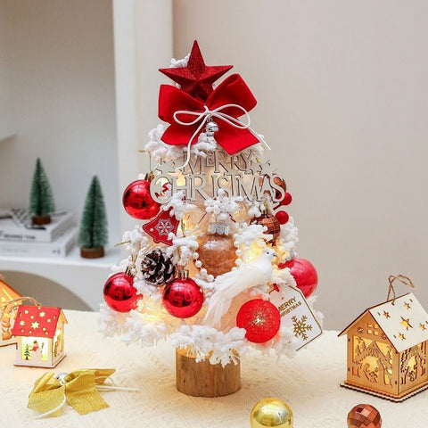 mini desktop Christmas tree, flocked pink Christmas tree, Christmas tree set, Christmas decorations, DIY Christmas tree, Christmas gift, office Christmas decor, festive tabletop tree - Christmas - Size 4 In Australia - Darrahopens