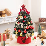 Mini Desktop Christmas Tree Flocked Pink Christmas Tree Christmas Tree Set - red and white - Size 45cm