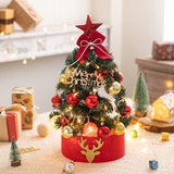 Mini Desktop Christmas Tree Flocked Pink Christmas Tree Christmas Tree Set - red and white - Size 60cm In Australia - Darrahopens
