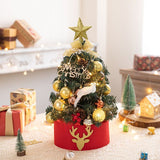 Mini Desktop Christmas Tree Flocked Pink Christmas Tree Christmas Tree Set - Red and gold - Size 45cm