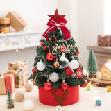 Mini Desktop Christmas Tree Flocked Pink Christmas Tree Christmas Tree Set - Red and gold - Size 45cm