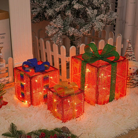Christmas gift box, LED decorative lights, holiday decor, festive room decoration, battery operated Christmas lights, gift box lights, Australian Christmas decorations - Christmas - Size 2 In Australia - Darrahopens