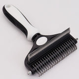 Pet Hair Remover Brush Double-Sided Pet Brush Pet Grooming Tool Dog Brush Cat - Black - Size Large -91 teeth