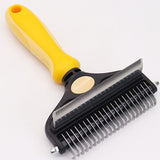 Pet Hair Remover Brush Double-Sided Pet Brush Pet Grooming Tool Dog Brush Cat - Black - Size Large -91 teeth