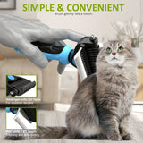 Pet Hair Remover Brush Double-Sided Pet Brush Pet Grooming Tool Dog Brush Cat - Blue - Size Large -91 teeth