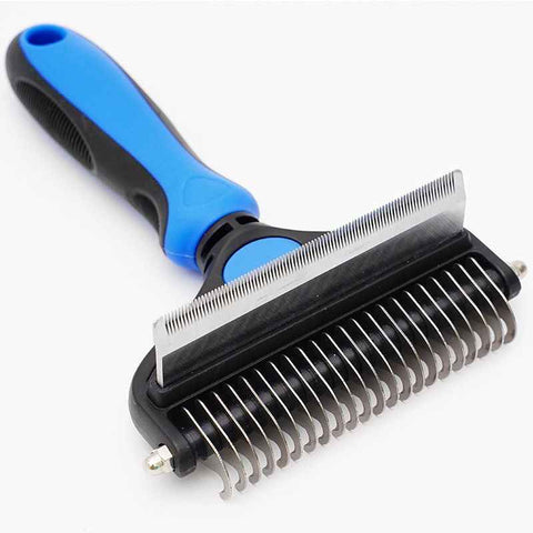 Pet Hair Remover Brush Double-Sided Pet Brush Pet Grooming Tool Dog Brush Cat - Blue - Size Small size -fine teeth 67 In Australia - Darrahopens