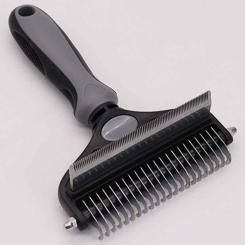 Pet Hair Remover Brush Double-Sided Pet Brush Pet Grooming Tool Dog Brush Cat - Gray - Size Small size -fine teeth 67