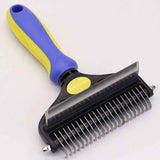 Pet Hair Remover Brush Double-Sided Pet Brush Pet Grooming Tool Dog Brush Cat - Royal Blue - Size Small size -fine teeth 67 In Australia - Darrahopens
