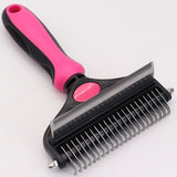 Pet Hair Remover Brush Double-Sided Pet Brush Pet Grooming Tool Dog Brush Cat - Royal Blue - Size Small size -fine teeth 67