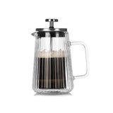 French Press Coffee Maker Double-Layer Glass Coffee Maker Ribbed Coffee Maker - Clear - Size 350ML In Australia - Darrahopens