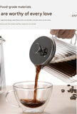 French Press Coffee Maker Double-Layer Glass Coffee Maker Ribbed Coffee Maker - Clear - Size 650ML