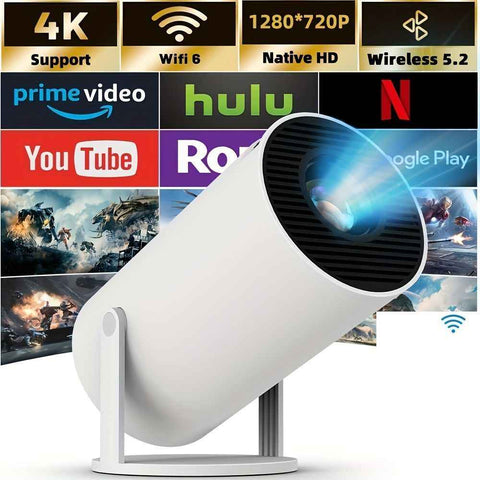HY300 Pro HD Smart Projector Mini Projector Portable Projector 4K Projector - White - Size 01 In Australia - Darrahopens