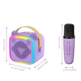 Mini Cat Ear Karaoke Machine Wireless Microphones USB Rechargeable RGB Party - Blue - Size 01