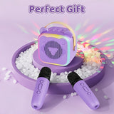 Mini Cat Ear Karaoke Machine Wireless Microphones USB Rechargeable RGB Party - Blue - Size 01