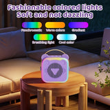 Mini Cat Ear Karaoke Machine Wireless Microphones USB Rechargeable RGB Party - Blue - Size 01