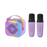 Mini Cat Ear Karaoke Machine Wireless Microphones USB Rechargeable RGB Party - Pink - Size 01