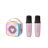 Mini Cat Ear Karaoke Machine Wireless Microphones USB Rechargeable RGB Party - Purple - Size 01