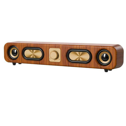 Wireless Speaker Portable Speaker Bluetooth Speaker Stereo Sound Subwoofer - Wood grain color - Size 01 In Australia - Darrahopens